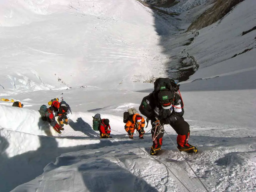 Mount Everest gefährlicher Aufstieg