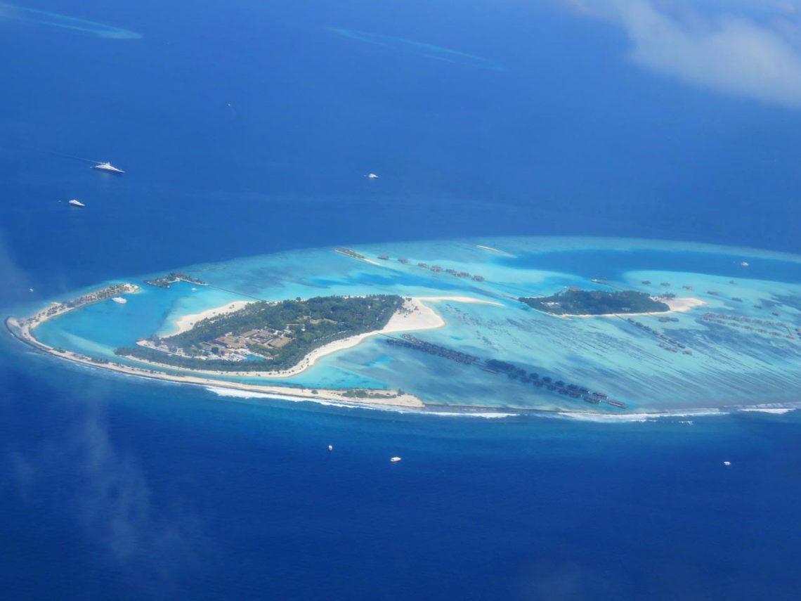 Malediven Insel aus der Luft