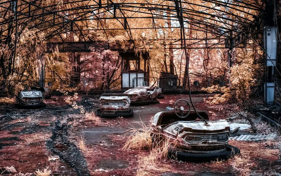 Die alten Autoscooter in Prypjat, Tschernobyl