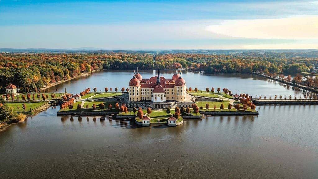 Schloss Moritzburg aus der Luft